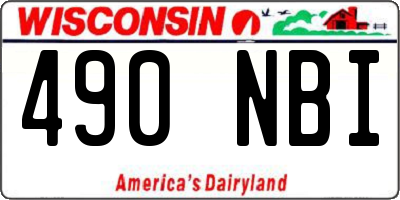 WI license plate 490NBI