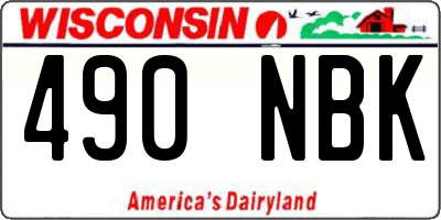 WI license plate 490NBK