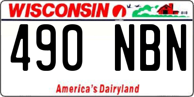 WI license plate 490NBN