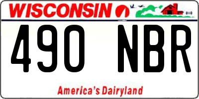 WI license plate 490NBR