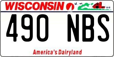 WI license plate 490NBS