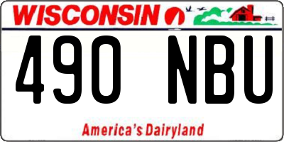 WI license plate 490NBU