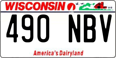 WI license plate 490NBV