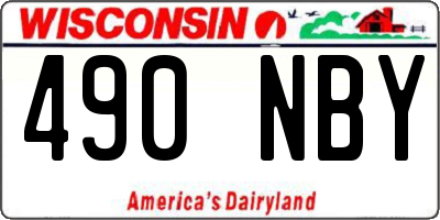 WI license plate 490NBY