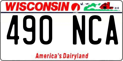 WI license plate 490NCA