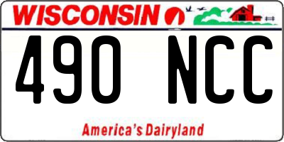 WI license plate 490NCC