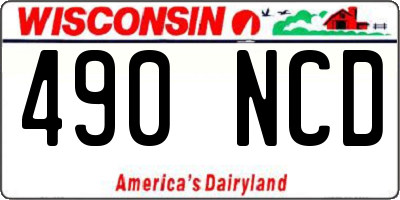 WI license plate 490NCD