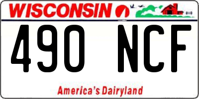 WI license plate 490NCF