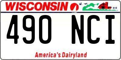 WI license plate 490NCI