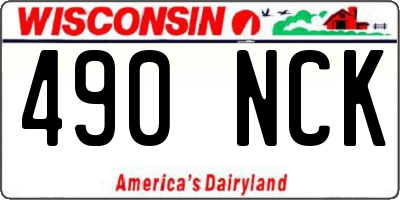 WI license plate 490NCK