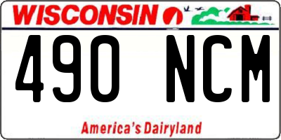 WI license plate 490NCM