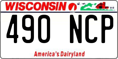 WI license plate 490NCP