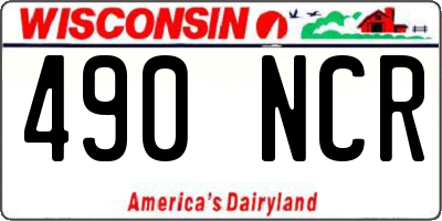 WI license plate 490NCR