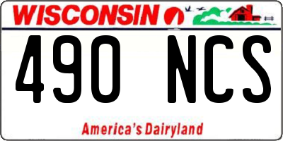 WI license plate 490NCS