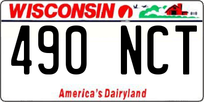 WI license plate 490NCT
