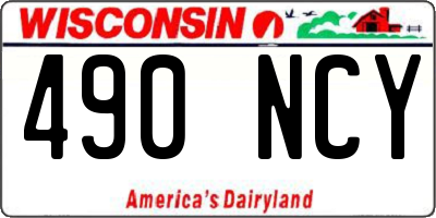 WI license plate 490NCY