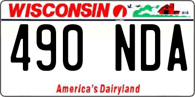 WI license plate 490NDA