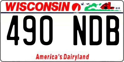 WI license plate 490NDB