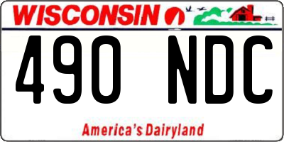 WI license plate 490NDC