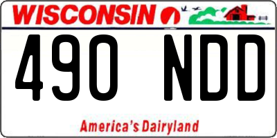 WI license plate 490NDD