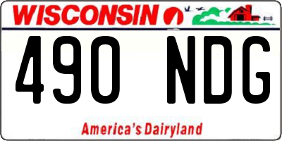 WI license plate 490NDG