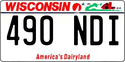 WI license plate 490NDI