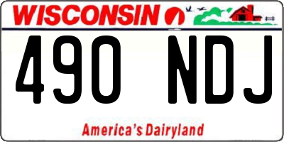 WI license plate 490NDJ