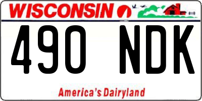 WI license plate 490NDK