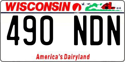 WI license plate 490NDN