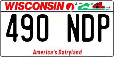 WI license plate 490NDP