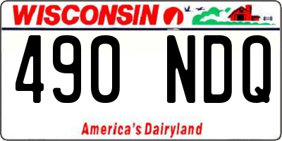 WI license plate 490NDQ