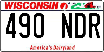 WI license plate 490NDR