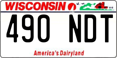 WI license plate 490NDT