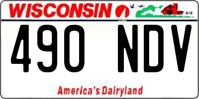 WI license plate 490NDV