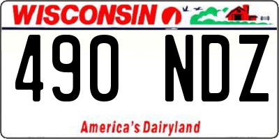 WI license plate 490NDZ