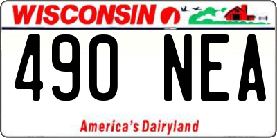 WI license plate 490NEA