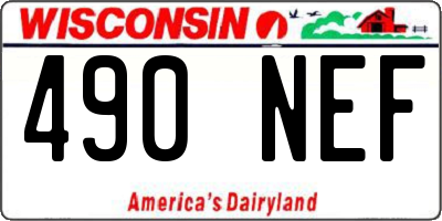 WI license plate 490NEF