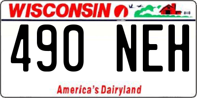 WI license plate 490NEH