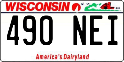 WI license plate 490NEI