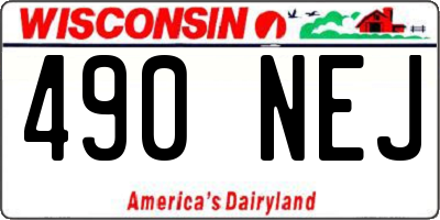 WI license plate 490NEJ