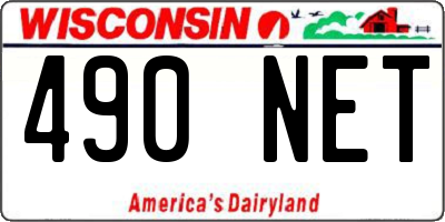 WI license plate 490NET