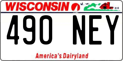 WI license plate 490NEY
