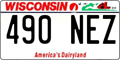 WI license plate 490NEZ