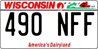 WI license plate 490NFF