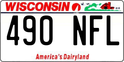 WI license plate 490NFL