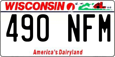 WI license plate 490NFM