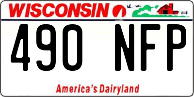 WI license plate 490NFP