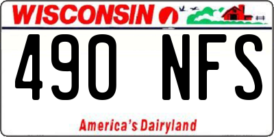 WI license plate 490NFS