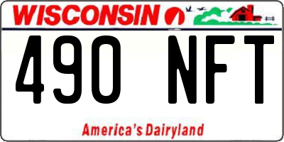 WI license plate 490NFT