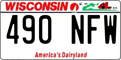 WI license plate 490NFW